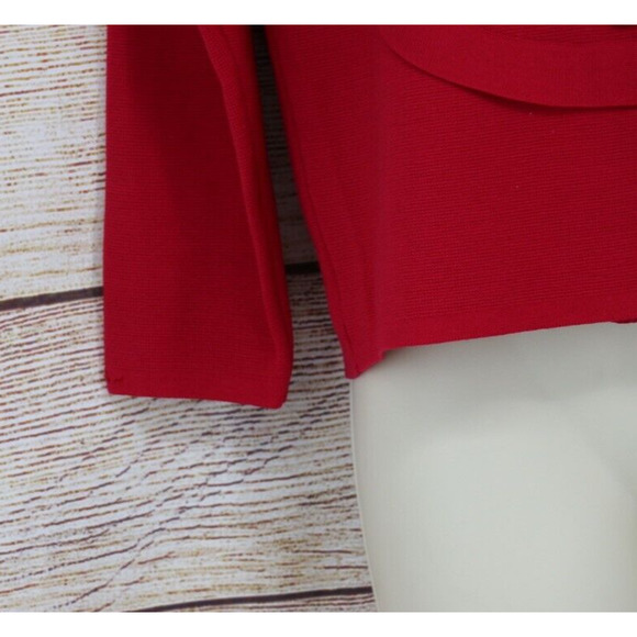VINTAGE Lilli Russell Womens Size 10 Knit Jacket & Skirt Set Cherry Red - Picture 4 of 16